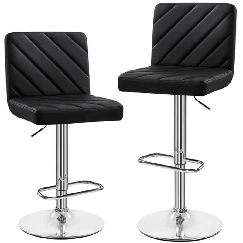 2pcs Modern PU Leather Swivel Bar Stools by Yaheetech