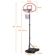 1.9-2.5M Height-Adjustable Basketball Hoop System by Yaheetech