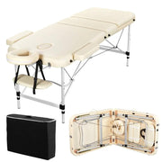 Adjustable 3 Fold Massage Bed Aluminum Alloy Massage Couch by Yaheetech