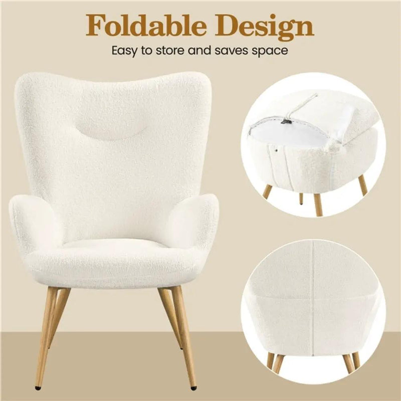 Boucle Accent Chair Armchair by Yaheetech
