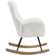 Boucle Upholstered Armchair Rocking Chair by Yaheetech