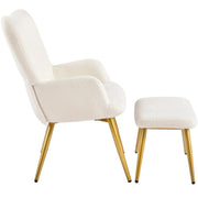 Boucle Accent Chair and Ottoman by Yaheetech