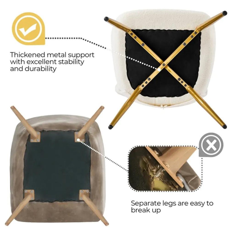 Boucle Accent Chair and Ottoman by Yaheetech