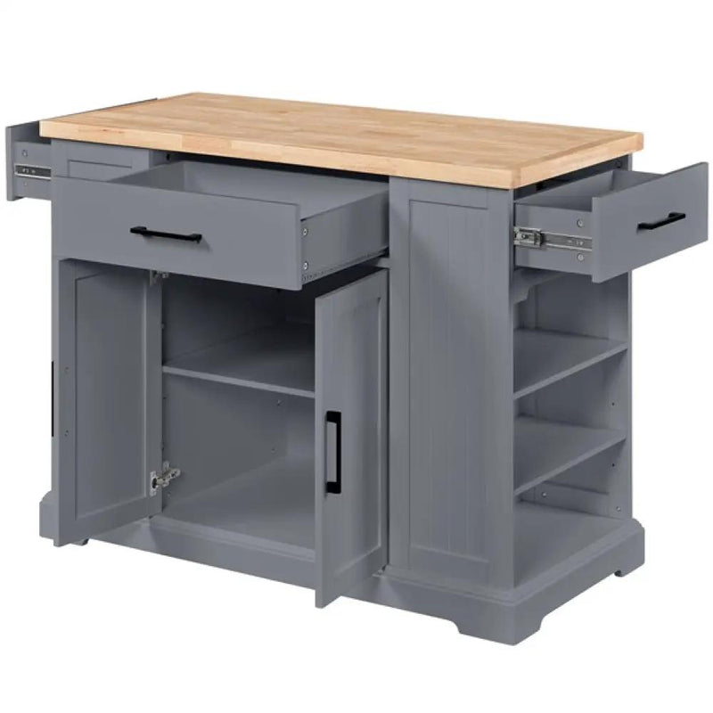 Wooden Kitchen Island Kitchen Cart Kitchen Trolley by Yaheetech