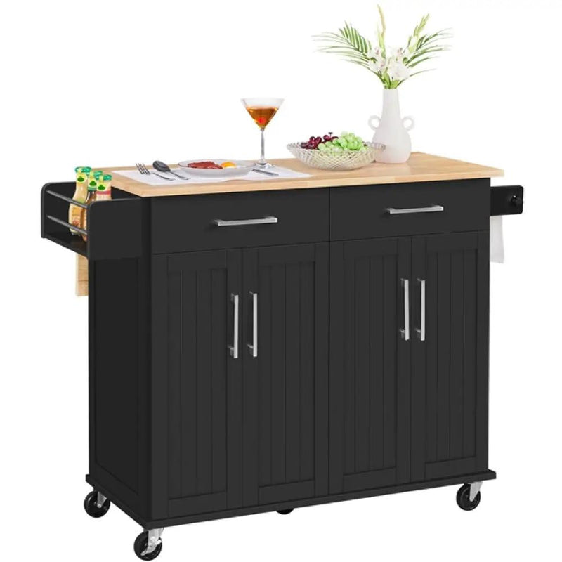Kitchen Trolley Kitchen Island on Wheels Kitchen Cart by Yaheetech