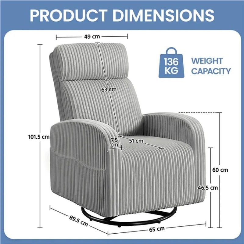 360-Degree Swiveling Nursing Glider Chair Rocking Chair by Yaheetech