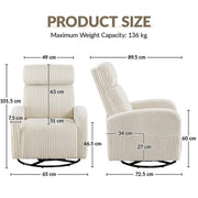 360-Degree Swiveling Nursing Glider Chair Rocking Chair by Yaheetech
