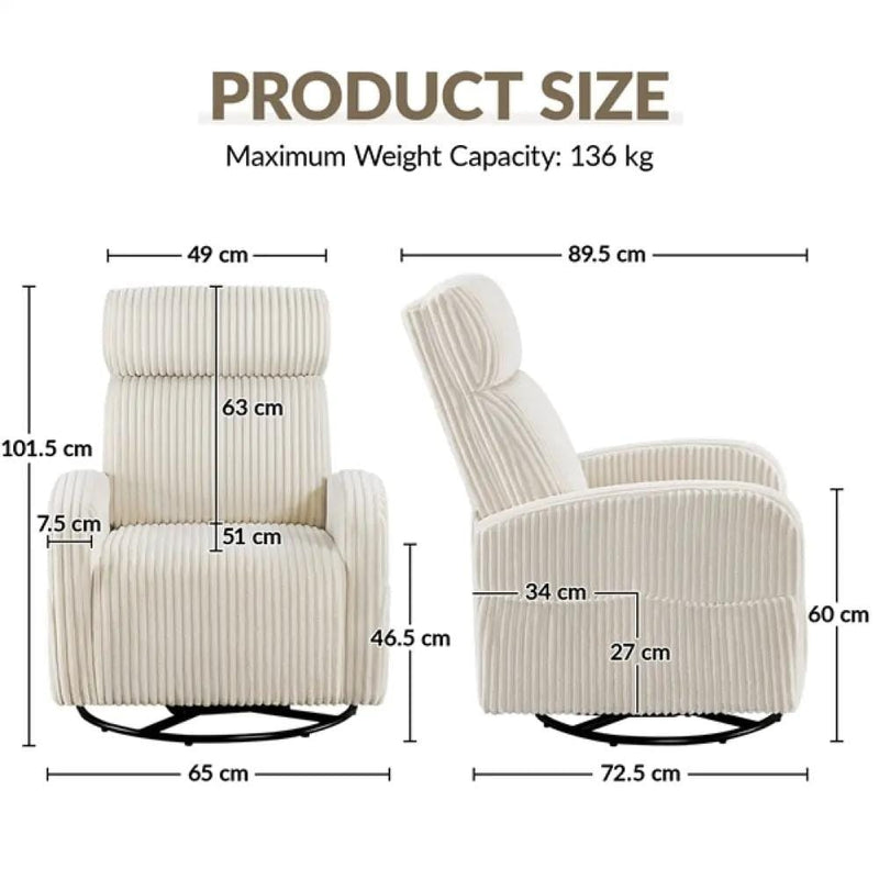 360-Degree Swiveling Nursing Glider Chair Rocking Chair by Yaheetech