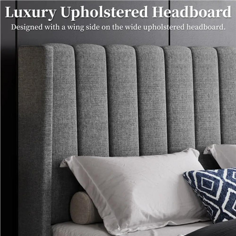 Queen Upholstered Bed Frame by Yaheetech