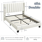 135 cm W x 190 cm L Bed Frame With Base by Yaheetech