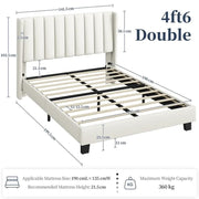 Yaheetech 135 cm W x 190 cm L Bed Frame With Base 135 cm W x 190 cm L Bed Frame With Base