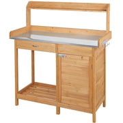 Outdoor Garden Potting Bench Table Work Bench Metal Tabletop by Yaheetech