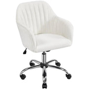 Modern Boucle Desk Chair Computer Chair Computer Chair Ivory by Yaheetech