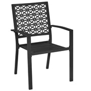 Set of 2 Outdoor Patio Dining Chairs with Armrests Modern Steel Bistro Chairs by Yaheetech