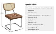 6PCS Mid-Century Modern Dining Chairs with Mesh Rattan Back by Yaheetech