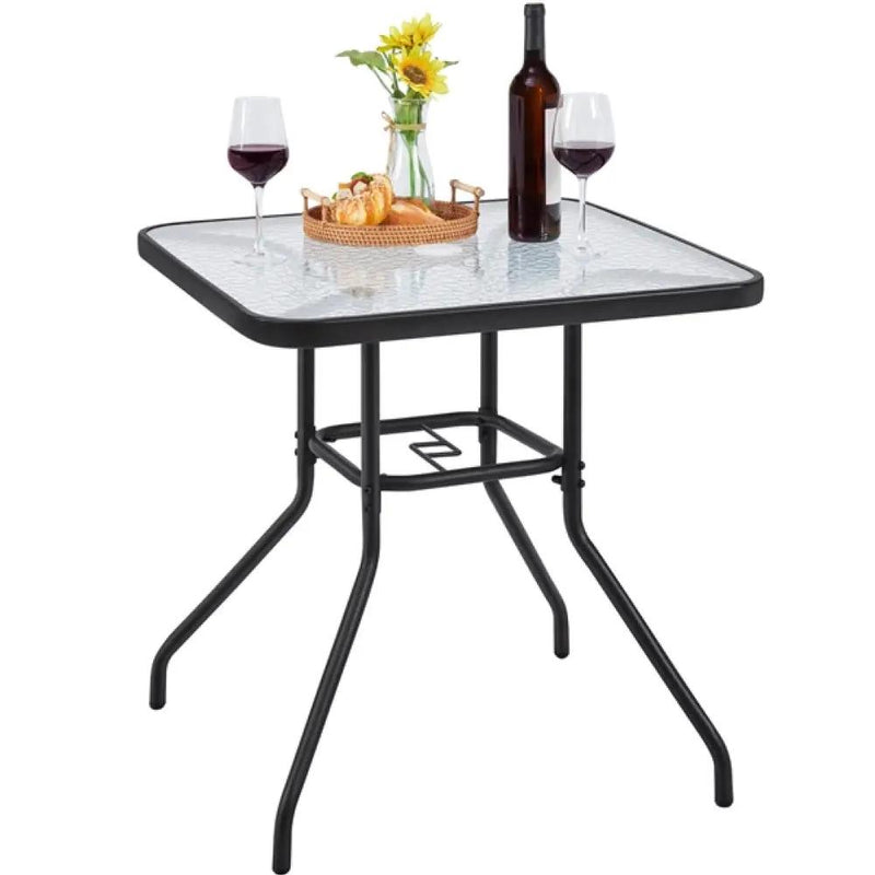 Outdoor Coffee Table Patio Square Bistro Table by Yaheetech