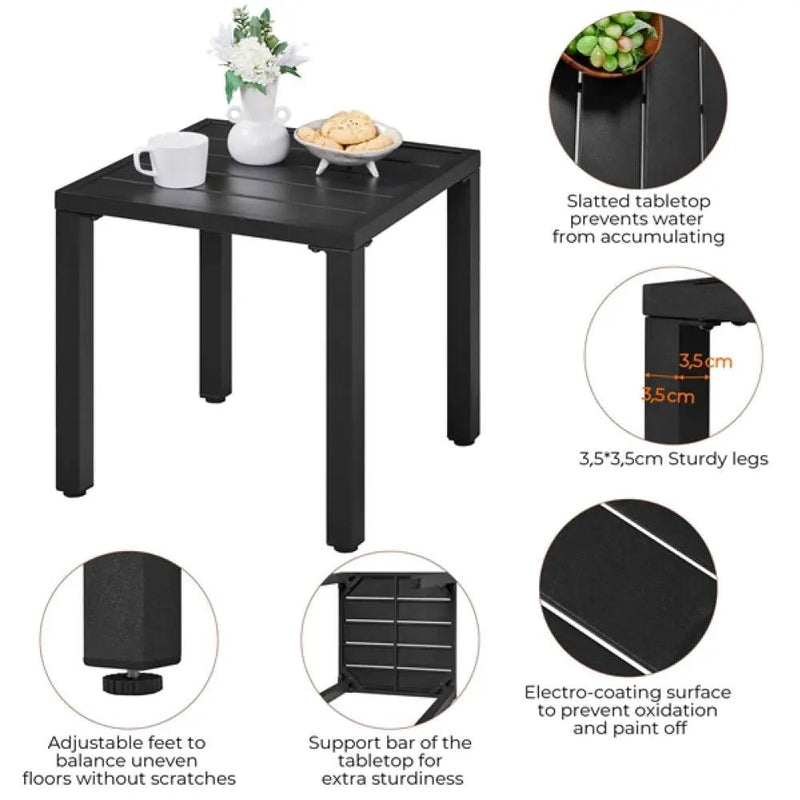 2pcs Dining Chairs + Outdoor Coffee End Table by Yaheetech