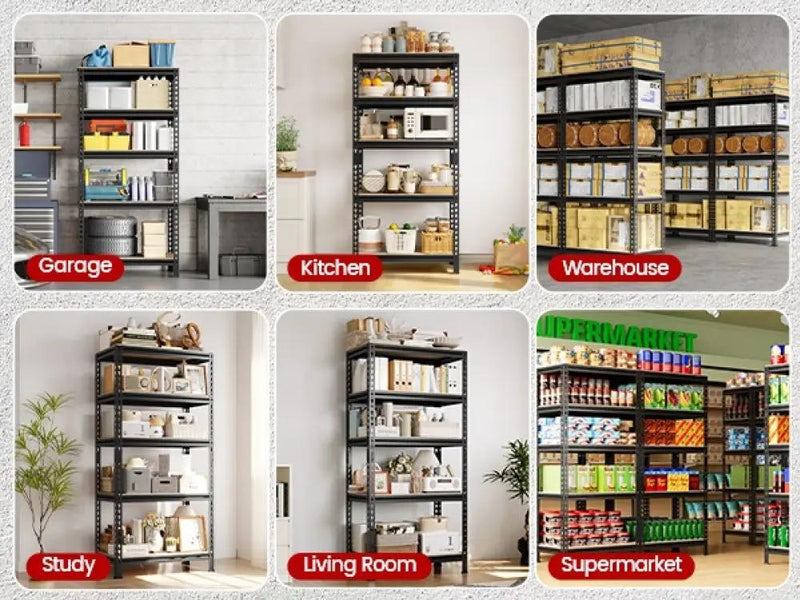 2pcs 5-Tier Utility Shelves Adjustable Metal Shelving Units by Yaheetech