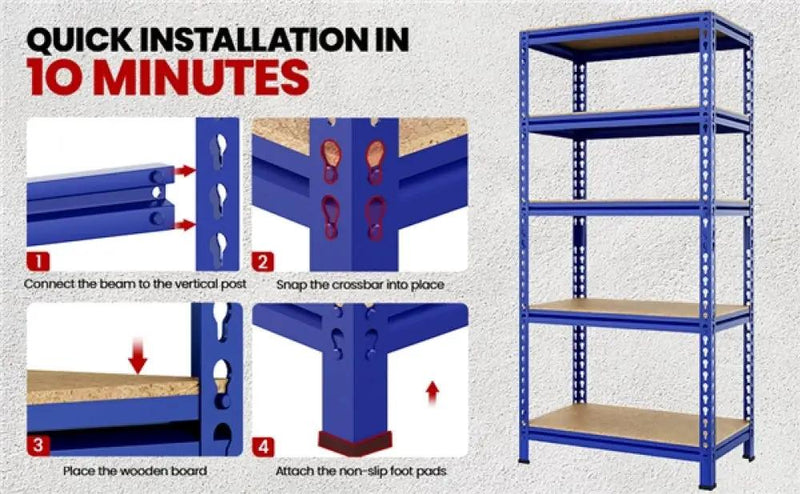 5-Tier Utility Shelves Adjustable Metal Shelving Units by Yaheetech