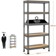 5-Tier Utility Shelves Adjustable Metal Shelving Units by Yaheetech