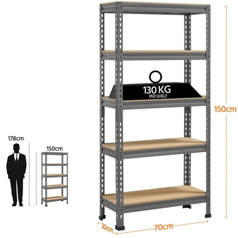 5-Tier Utility Shelves Adjustable Metal Shelving Units by Yaheetech