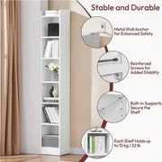 7-layer Narrow Open Shelf Bookshelf by Yaheetech