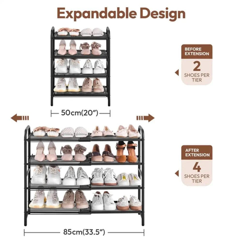 4-Tier Expandable Iron Shoe Rack by Yaheetech