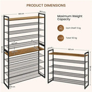 10-Tier Iron Shoe Rack Organizer by Yaheetech