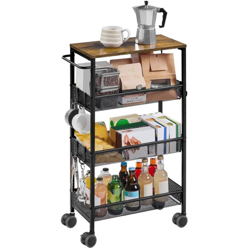 4-Tier Storage Trolley Kitchen Trolley by Yaheetech
