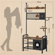 Hall Tree with Cat House Coat Rack Shoe Rack by Yaheetech