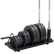 Horizontal Bumper Plate Rack Strength Fitness Rack Plate Holder by Yaheetech