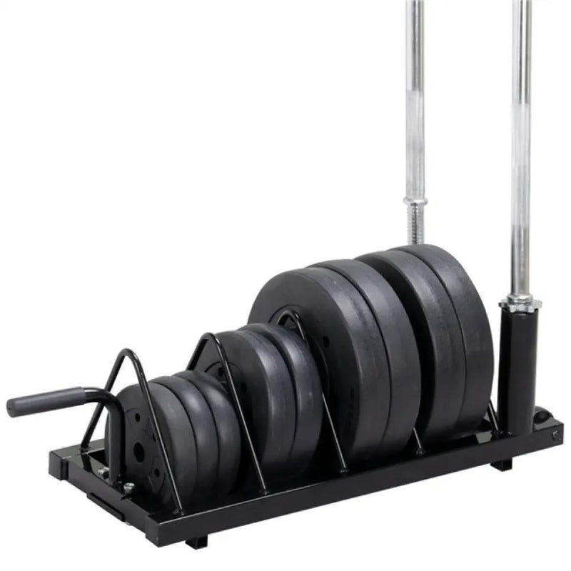 Horizontal Bumper Plate Rack Strength Fitness Rack Plate Holder by Yaheetech