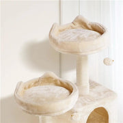 Multi-Level Cat Tree with 2 Condos & 2 Perches & Scratching Posts & Hammock by Yaheetech