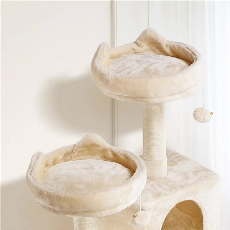 Multi-Level Cat Tree with 2 Condos & 2 Perches & Scratching Posts & Hammock by Yaheetech