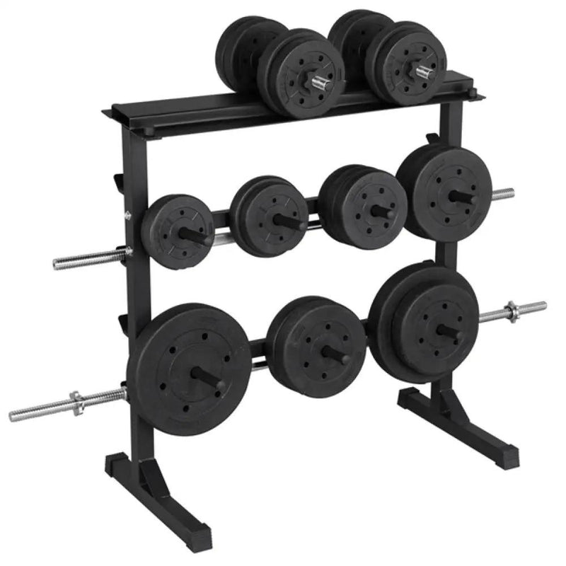 3 Tier Dumbbell Barbell Rack Weight Plate/Bar Storage Holder by Yaheetech