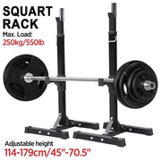 Yaheetech Pair of Adjustable Squat Rack Standard 45-70 Inch Solid Steel Squat Stand Pair of Adjustable Squat Rack Standard 45-70 Inch Solid Steel Squat Stand