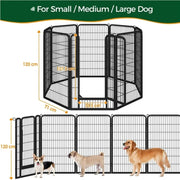 Set of 4 - 47.5″ Tall Dog Playpen Panels Metal Pet Fence Exercise Barrier by Yaheetech