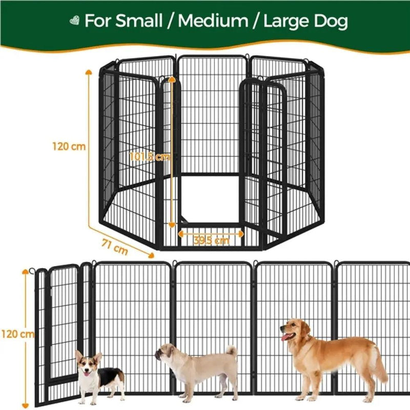 Set of 4 - 47.5″ Tall Dog Playpen Panels Metal Pet Fence Exercise Barrier by Yaheetech