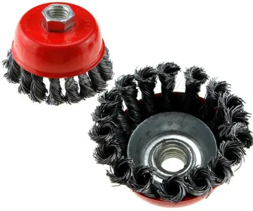 4x Twist Knot Wire Wheel disc & Cup Brush Set Kit for Angle Grinder M14 Crew by salelink.co.nz
