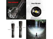 LED Torch Rechargeable High Lumens Flashlight with 26650 Battery by dealonline.co.nz