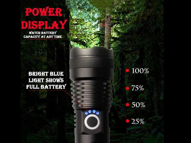 LED Torch Rechargeable High Lumens Flashlight with 26650 Battery by dealonline.co.nz