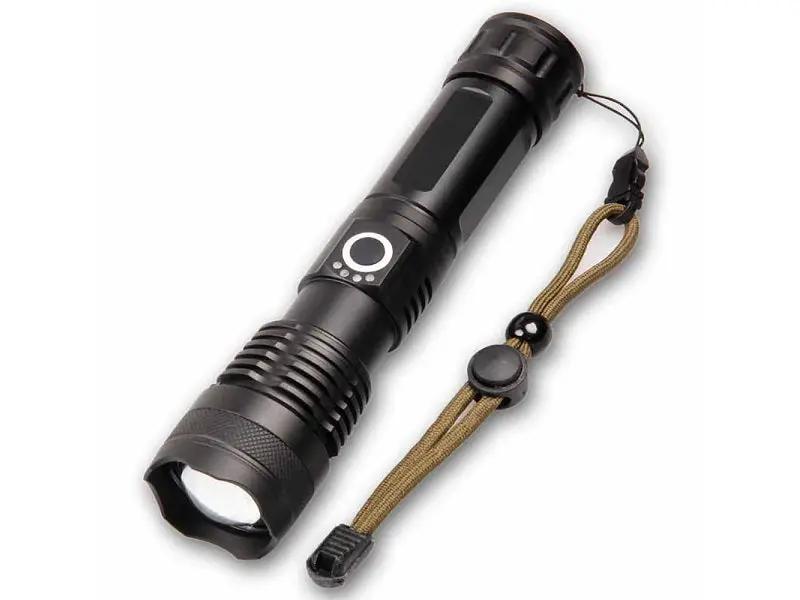 LED Torch Rechargeable High Lumens Flashlight with 26650 Battery by dealonline.co.nz