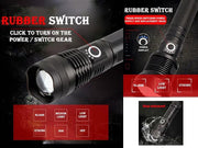 LED Torch Rechargeable High Lumens Flashlight with 26650 Battery by dealonline.co.nz