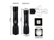 LED Torch Rechargeable High Lumens Flashlight with 26650 Battery by dealonline.co.nz