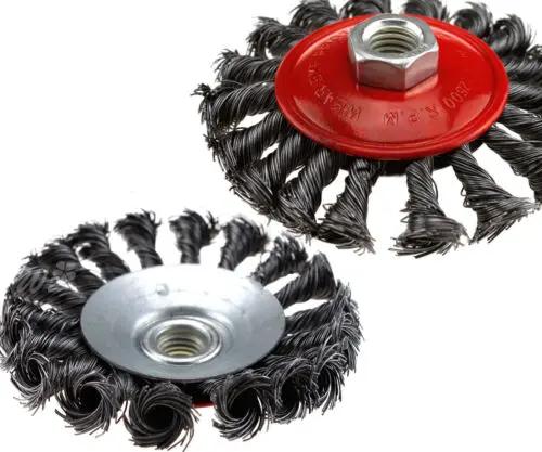 4x Twist Knot Wire Wheel disc & Cup Brush Set Kit for Angle Grinder M14 Crew by salelink.co.nz