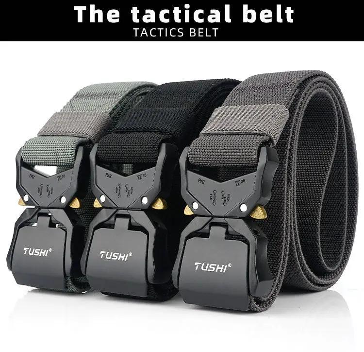 Tactical Belt Military Hiking Nylon Web Rigger Work Belts Heavy-Duty Quick-Relea by dealonline.co.nz