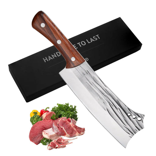 Kegani Meat Cleaver Knife - Heavy Duty Bone Chopper - 1.4 Lbs Butcher Knife Bone Knife - High Carbon Steel Butcher Knife For Meat Cutting, Bone Cutting - Meat Cleaver Knife by China Dropship