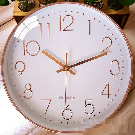 30CM Fashion Wall Clock GOLD/WHITE by dealonline.co.nz