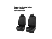 PU Leather Car Seat Cover Protector for 2 Front Seats Set by dealonline.co.nz