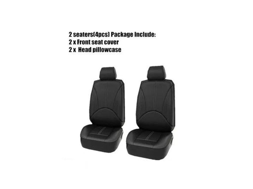 PU Leather Car Seat Cover Protector for 2 Front Seats Set by dealonline.co.nz